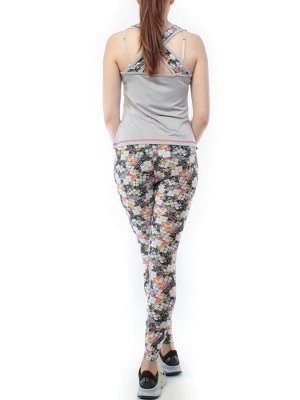 1163 GRAY Спортивный костюм для фитнеса женский (90% вискоза, 10% лайкра)