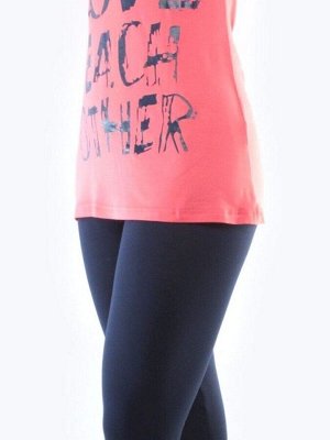 1217 CORAL/DK. BLUE Спортивный костюм для фитнеса женский (90% вискоза, 10% лайкра)