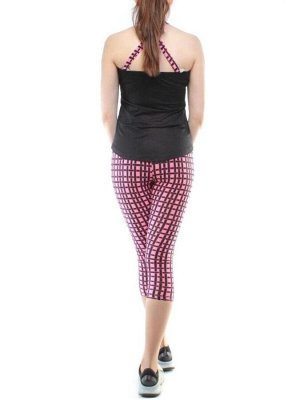 1181 BLACK/PINK Спортивный костюм для фитнеса женский (90% вискоза, 10% лайкра)
