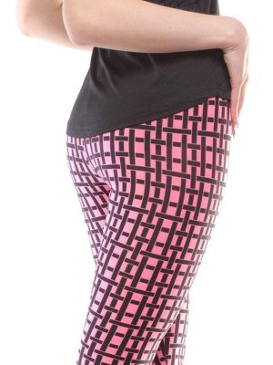1181 BLACK/PINK Спортивный костюм для фитнеса женский (90% вискоза, 10% лайкра)