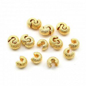 Укрывная бусина (кримп кавер) 6*4мм золотистая 5грамм (упаковка 22шт)
