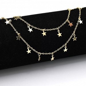 Цепочка для рукоделия "бахрома", звезда 7*5мм, цв.золотистый, 50см