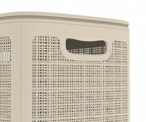 Корзина для хранения 75л с крышкой "Лён" сборная (слоновая кость, пластик). Россия
