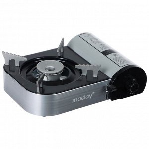 Плита газовая портативная maclay, для кемпинга, 20x25x9 см, серая