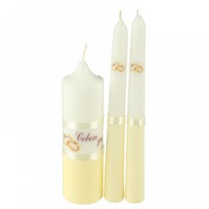 Набор свечей "Свадебный" шампань: Родительские свечи 1,8х17,5;Домашний очаг 4х13,5