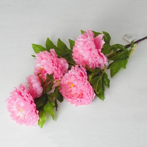 Цветы искусственные "Пион кустовой" 5 бутонов 15*110 см, розовый