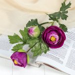 Цветы искусственные &quot;Лютики на ветке&quot; 7*52 см, фиолетовый