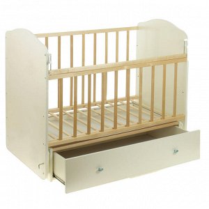 Детская кроватка «Морозко» на маятнике, с ящиком, цвет бежевый/берёза