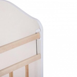 Детская кроватка «Морозко» на качалке с поперечным маятником, цвет белый/берёза