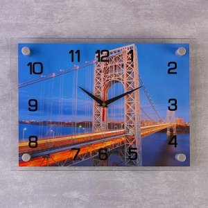 Часы настенные, серия: Город, "Мост", 25х35 см