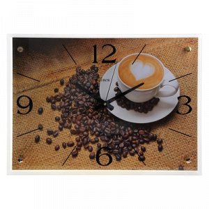 Часы настенные, серия: Кухня, "Чашка кофе", 40х56 см