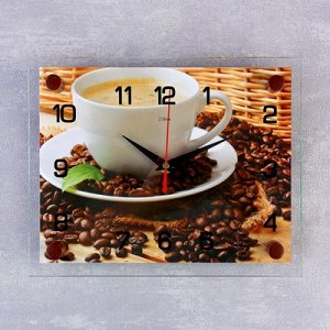 Часы настенные, серия: Кухня, "Чашка кофе", 20х26 см, микс