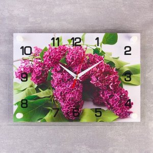 Часы настенные, серия: Цветы, "Веточка сирени", 25х35 см, микс
