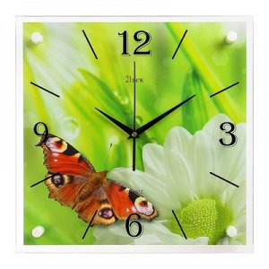 Часы настенные, серия: Животный мир, "Бабочка", 35х35 см