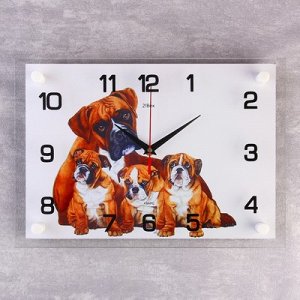 Часы настенные, серия: Животный мир, "Собачья семейка", 25х35 см, микс