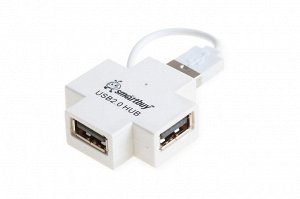 Хаб Smartbuy 6900, 4 порта, белый USB 2.0 (SBHA-6900-W)