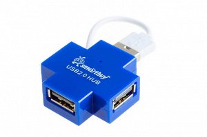 Флешка USB 2.0 Xaб Smartbuy 6900, 4 порта, голубой (SBHA-6900-B)