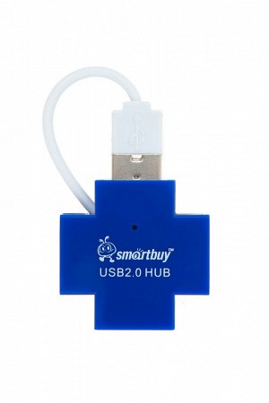 USB 2.0 Xaб Smartbuy 6900, 4 порта, голубой (SBHA-6900-B)