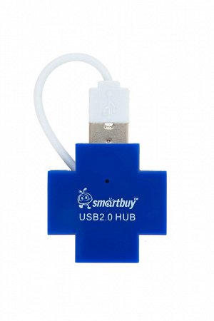 Флешка USB 2.0 Xaб Smartbuy 6900, 4 порта, голубой (SBHA-6900-B)