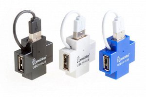 Флешка USB 2.0 Xaб Smartbuy 6900, 4 порта, голубой (SBHA-6900-B)