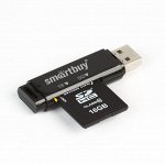 Картридер  USB 2.0 SD/microSD 715 черный (SBR-715-K)