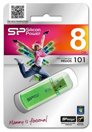 USB накопитель Silicon Power 8GB Helios 101 green(SP008GBUF2101V1N)