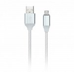 Дата-кабель Smartbuy USB - micro USB, с индикацией, 1 м, белый, с мет. након. (iK-12ss white)