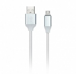 Дата-кабель Smartbuy USB - micro USB, с индикацией, 1 м, белый, с мет. након. (iK-12ss white)