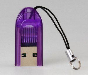 Картридер Smartbuy USB 2.0 - MicroSD, 710 фиолетовый (SBR-710-F)