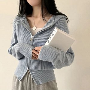 Кардиган женский на молнии с капюшоном