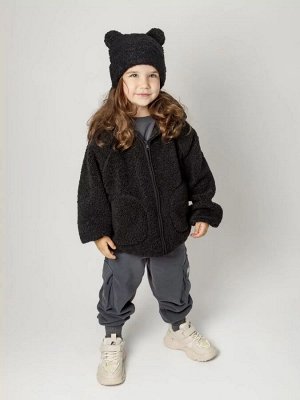Шапка плюшевая с ушками мишки детская Amarobaby Plush, черный