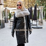 Grazioso. Зимнее кожаное пальто — пуховик. Новинка
