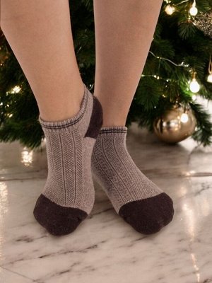 Шерстяные мужские носки укороченные 70% ТОД (44-46, коричневый/шоколад), Монголия