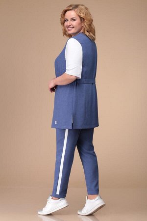 Комплект Комплект Linia-L А-1730 
Рост: 164 см.

Повседневный 3-х предметный комплект, состоящий из жилета, брюк и блузы. Жилет и брюки выполнены из текстильной ткани, блуза из трикотажа. Жилет с фиг