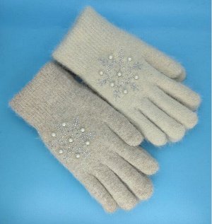 Перчатки женские из ангорки с меховым подкладом