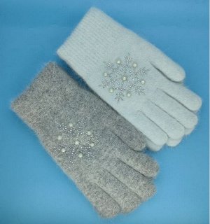 Перчатки женские из ангорки с меховым подкладом