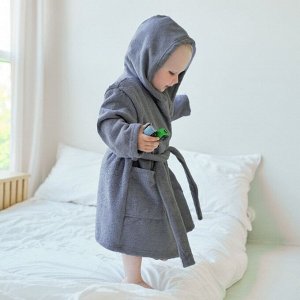 Халат махровый детский Экономь и Я, цв.серый, 100%хл, 320 г/м2
