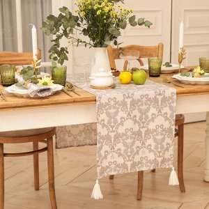 Дорожка на стол Этель Classic 40x149 см, 100% хлопок, рогожка 186 г/м², серая