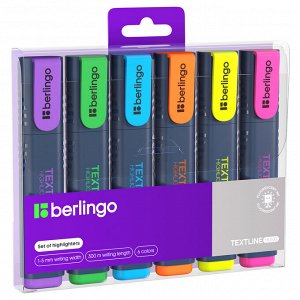 Набор текстовыделителей Berlingo ""Textline HL500"" 06цв., 1-5мм, чехол с европодвесом