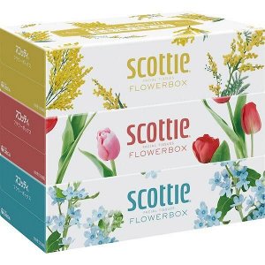 Cалфетки двухслойные "Scottie Flower Box", 500листов, 250штук, 3 упаковки
