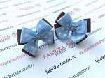 Бантик для девочек Юкка голубой в белый горох