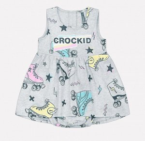 Полукомбинезон для девочки Crockid (Платье-боди) КР 6245 ролики на меланже к201