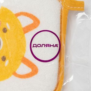 Мочалка детская для купания Доляна «Лиса», 12?8 см, цвет МИКС