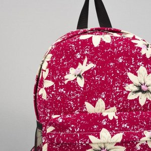 Рюкзак молодёжный, отдел на молнии, наружный карман, 2 боковые сетки, цвет малиновый
