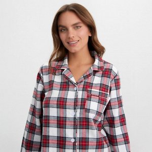 Пижама женская из фланели клетка (рубашка и брюки) KAFTAN