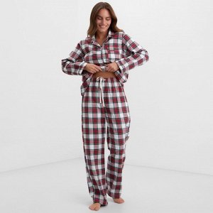 Пижама женская из фланели клетка (рубашка и брюки) KAFTAN