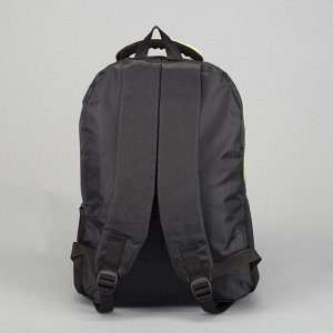 Рюкзак молодёжный, 2 отдела на молниях, наружный карман, 2 боковые сетки, усиленная спинка, цвет чёрный/зелёный