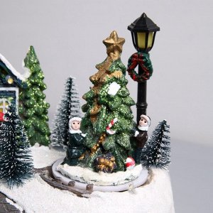 Светодиодная фигура «Новогодний город» 19x17x13 см, полистоун, батарейки ААх3 (не в комплекте), USB, свечение тёплое белое