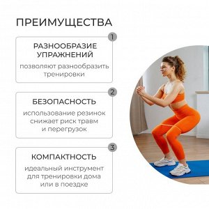 Фитнес-резинка ONLYTOP, 30х1,3х0,5 см, нагрузка 35 кг, цвет оранжевый