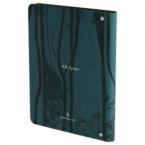 Тетрадь на кольцах А5, 80л. ЛАЙТ, кожзам, Greenwich Line ""Art style"", тон. блок